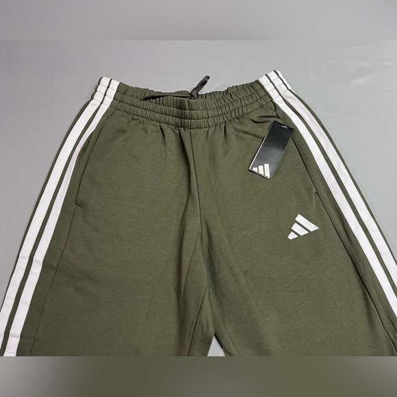 Adidas Sportswear 3-Stripe Fleece Joggers Green White Logo NWT - Picture 5 of 7